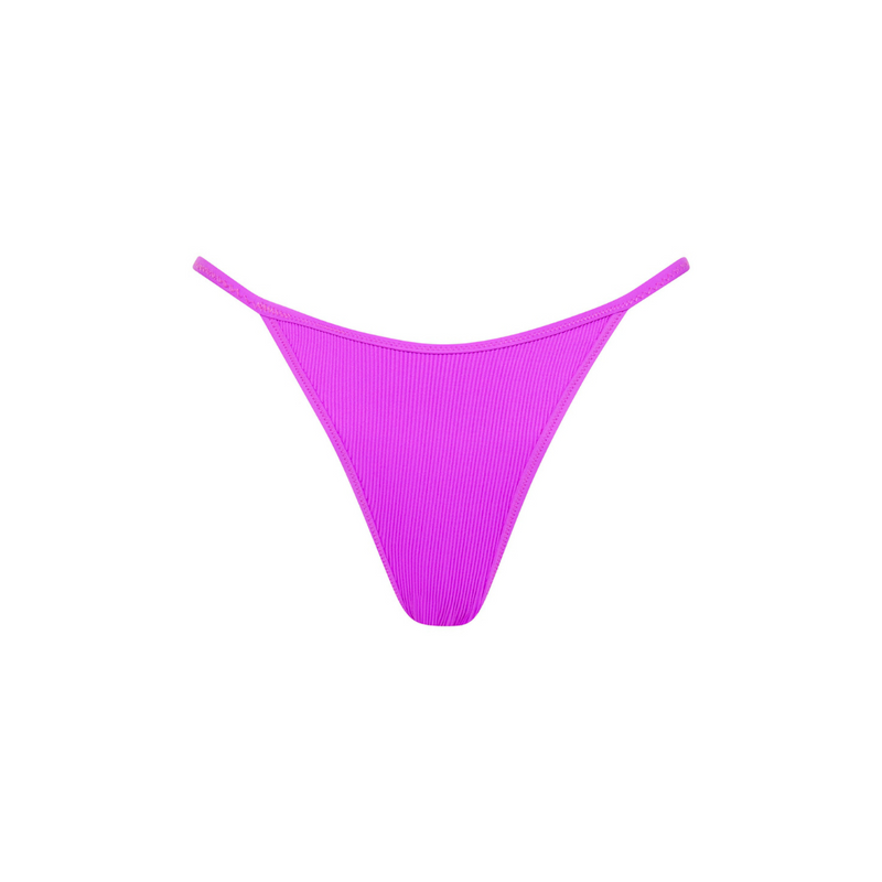 Minimal Tie Back Bikini Top - Electric Violet Ribbed